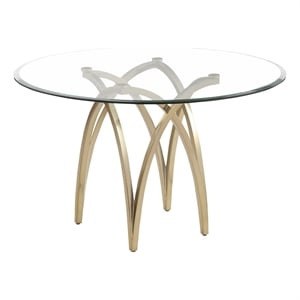 Best Quality Furniture 48x48 Clear Tempered Glass Dining Table with Matte Chrome