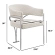 Best Quality Furniture 5pc Circle Clear Glass Dining Set & Boucle Fabric Chairs