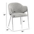 Best Quality Furniture Rich Gray Teddy Boucle Fabric Side Chairs with Chrome
