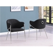 Best Quality Furniture Black Teddy Boucle Fabric Side Chairs with Chrome