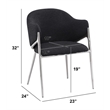 Best Quality Furniture Black Teddy Boucle Fabric Side Chairs with Chrome