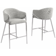 Best Quality Furniture Rich Gray Teddy Boucle Fabric Counterheights with Chrome