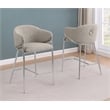 Best Quality Furniture Gray Teddy Boucle Fabric Counterheights with Chrome