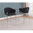 Best Quality Furniture Black Teddy Boucle Fabric Counterheights with Chrome