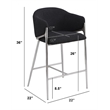 Best Quality Furniture Black Teddy Boucle Fabric Counterheights with Chrome