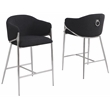Best Quality Furniture Black Teddy Boucle Fabric Counterheights with Chrome