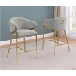 Best Quality Furniture Rich Gray Teddy Boucle Fabric Counterheights with Chrome