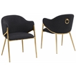 Best Quality Furniture Black Teddy Boucle Fabric Side Chairs with Chrome
