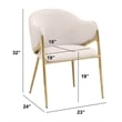 Best Quality Furniture Cream Teddy Boucle Fabric Side Chairs with Chrome