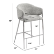 Best Quality Furniture Rich Gray Teddy Boucle Fabric Barstools with Chrome