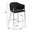 Best Quality Furniture Black Teddy Boucle Fabric Barstools with Chrome