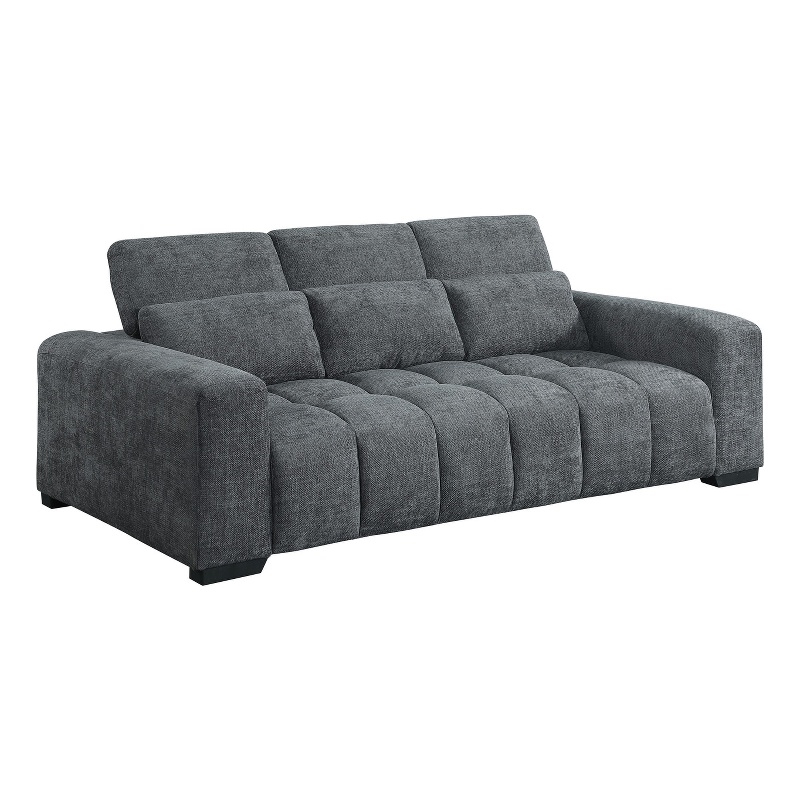 Best Quality Furniture 3 Seater Sofa in Dark Gray Chenille Fabric