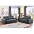Best Quality Furniture 2pc Sofa and Loveseat Set in Dark Gray Chenille Fabric