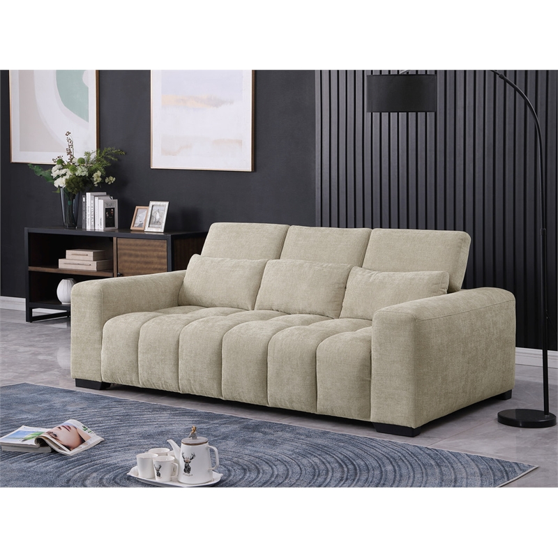 Best Quality Furniture 3 Seater Sofa in Beige Chenille Fabric