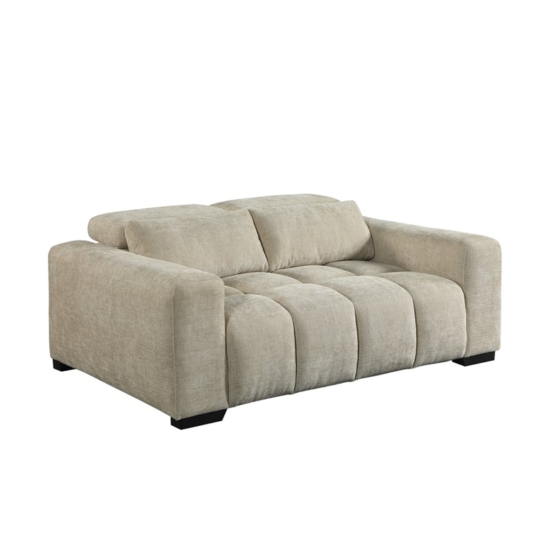 Best Quality Furniture 2 Seater Loveseat in Beige Chenille Fabric