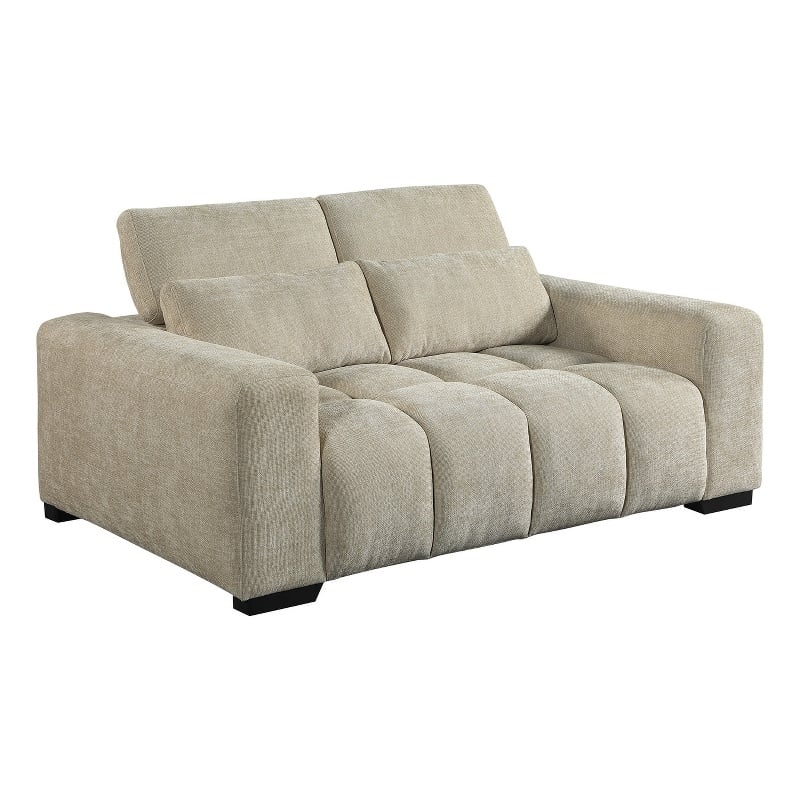Best Quality Furniture 2 Seater Loveseat in Beige Chenille Fabric