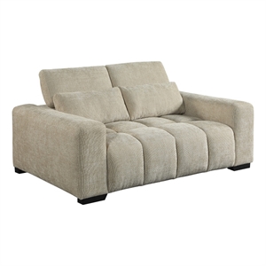 Best Quality Furniture 2 Seater Loveseat in Beige Chenille Fabric