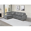 Best Quality Furniture Dark Gray Velvet Corduroy Sectional and Ottoman Set