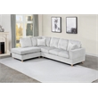 Best Quality Furniture Light Gray Velvet Corduroy Sectional and Ottoman Set