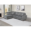 Best Quality Furniture Dark Gray Velvet Corduroy Sectional with Drop Down Table