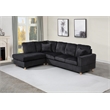 Best Quality Furniture Black Velvet Corduroy Sectional and Storage Ottoman Set
