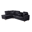 Best Quality Furniture Black Velvet Corduroy Sectional with Drop Down Table