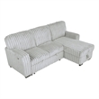Best Quality Furniture Light Gray Velvet Corduroy Sectional with Pull Out Bed