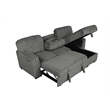 Best Quality Furniture Dark Gray Velvet Corduroy Sectional with Pull Out Bed
