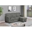 Best Quality Furniture Dark Gray Velvet Corduroy Sectional with Pull Out Bed
