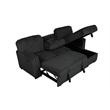 Best Quality Furniture Black Velvet Corduroy Sectional with Pull Out Bed