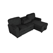 Best Quality Furniture Black Velvet Corduroy Sectional with Pull Out Bed
