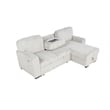 Best Quality Furniture Beige Velvet Corduroy Sectional with Pull Out Bed