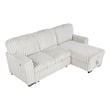 Best Quality Furniture Beige Velvet Corduroy Sectional with Pull Out Bed