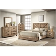 Best Quality Furniture 5 Piece Weathered Brown Pine Wood Bedroom Set in Queen