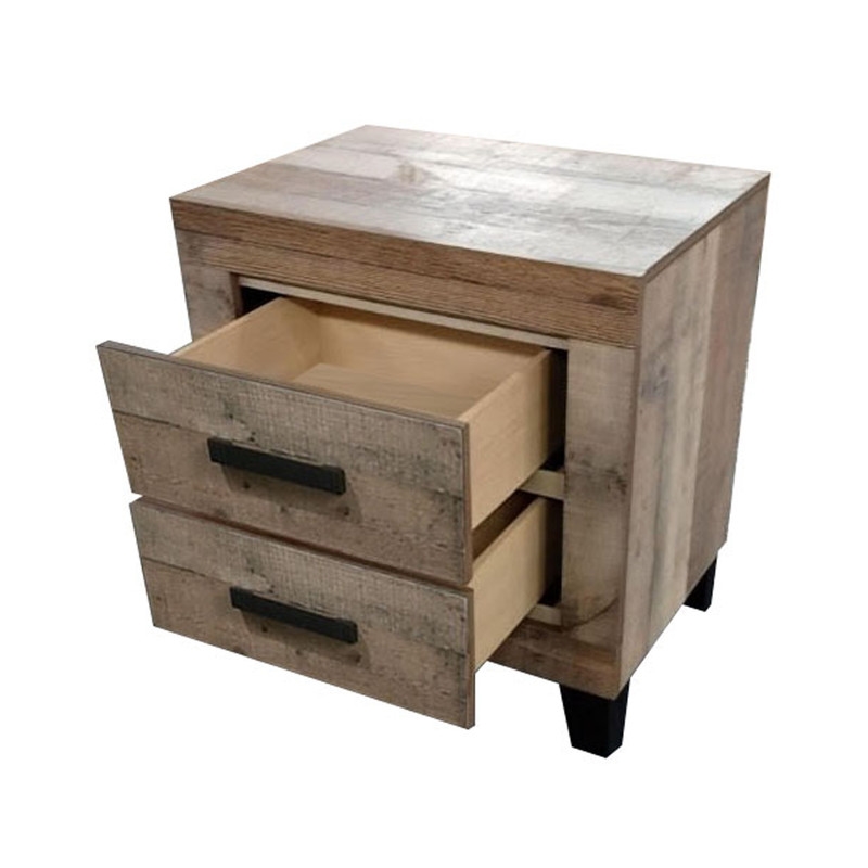 Best Quality Furniture 5 Piece Weathered Brown Pine Wood Bedroom Set in Queen