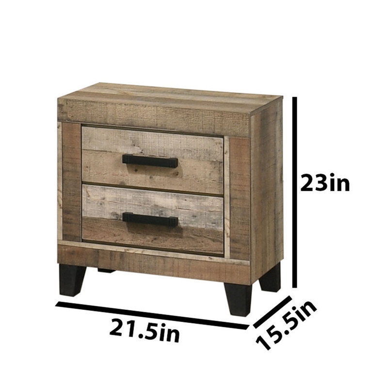 Best Quality Furniture 4 Piece Weathered Brown Pine Wood Bedroom Set in Queen