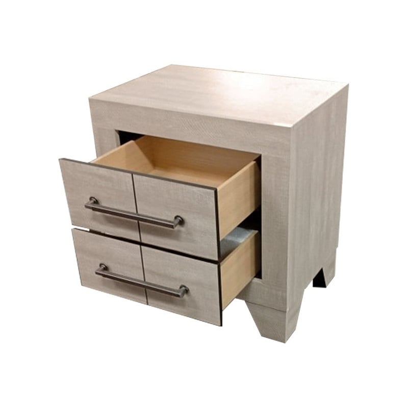 Best Quality Furniture 2 Piece Bedroom Set in Rustic Gray Oak Wood in King