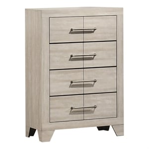 Best Quality Furniture 4 Drawer Dresser Chest in Rustic Gray Oak Wood