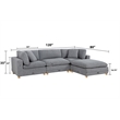 Best Quality Furniture Modular 4 Piece Sectional in Rich Gray Boucle Fabric