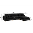 Best Quality Furniture Modular 4 Piece Sectional in Black Boucle Fabric