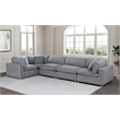 Best Quality Furniture Modular 5 Piece Sectional in Rich Gray Boucle Fabric