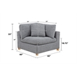 Best Quality Furniture Modular 5 Piece Sectional in Rich Gray Boucle Fabric