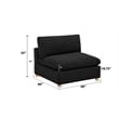 Best Quality Furniture Modular 5 Piece Sectional in Black Boucle Fabric