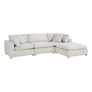 Best Quality Furniture Modular 4 Piece Sectional in Cream Boucle Fabric