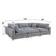 Best Quality Furniture Modular 6 Piece Sectional in Rich Gray Boucle Fabric