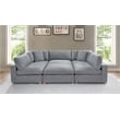 Best Quality Furniture Modular 6 Piece Sectional in Rich Gray Boucle Fabric