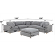 Best Quality Furniture Modular 6 Piece Sectional in Rich Gray Boucle Fabric