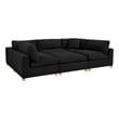 Best Quality Furniture Modular 6 Piece Sectional in Black Boucle Fabric