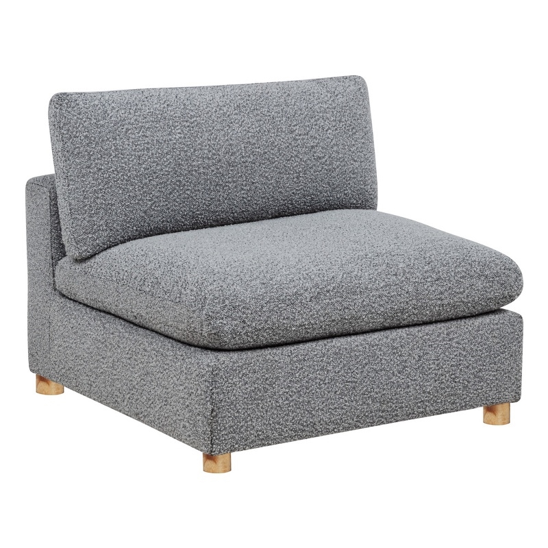 Best Quality Furniture SE05 Modular Armless Piece in Rich Gray Boucle Fabric