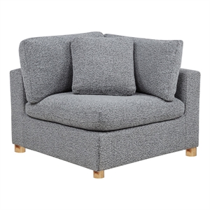 Best Quality Furniture SE05 Modular Corner Piece in Rich Gray Boucle Fabric